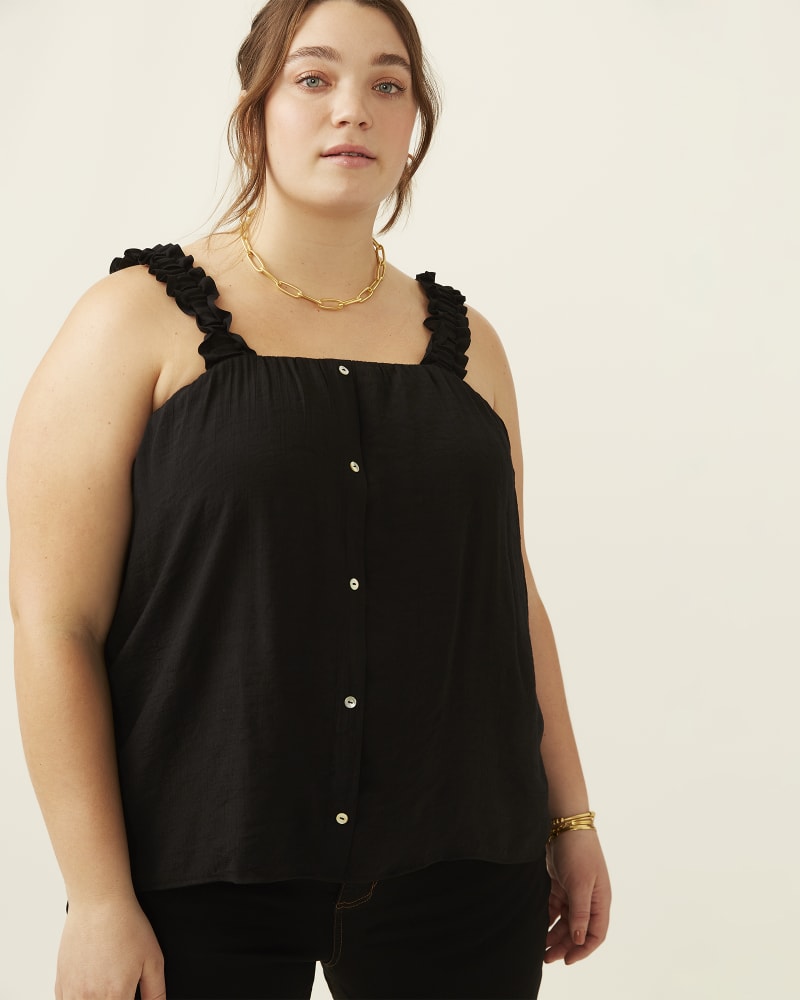 Front of plus size Brandy Scrunchie Strap Tank by Molly & Isadora | Dia&Co | dia_product_style_image_id:192903
